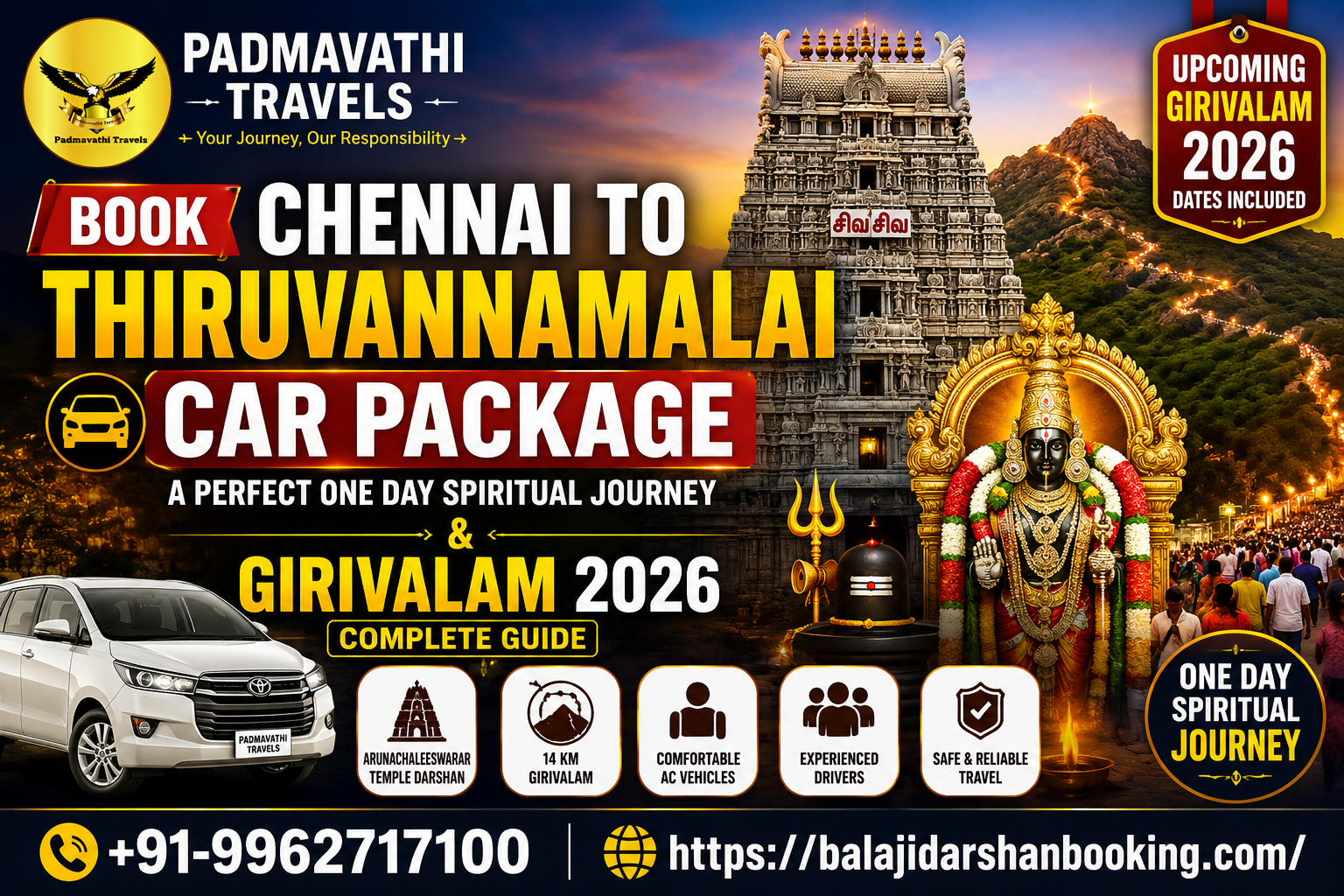 Chennai to Thiruvannamalai Car Package