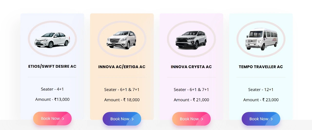 Bangalore to tirupati car rental price