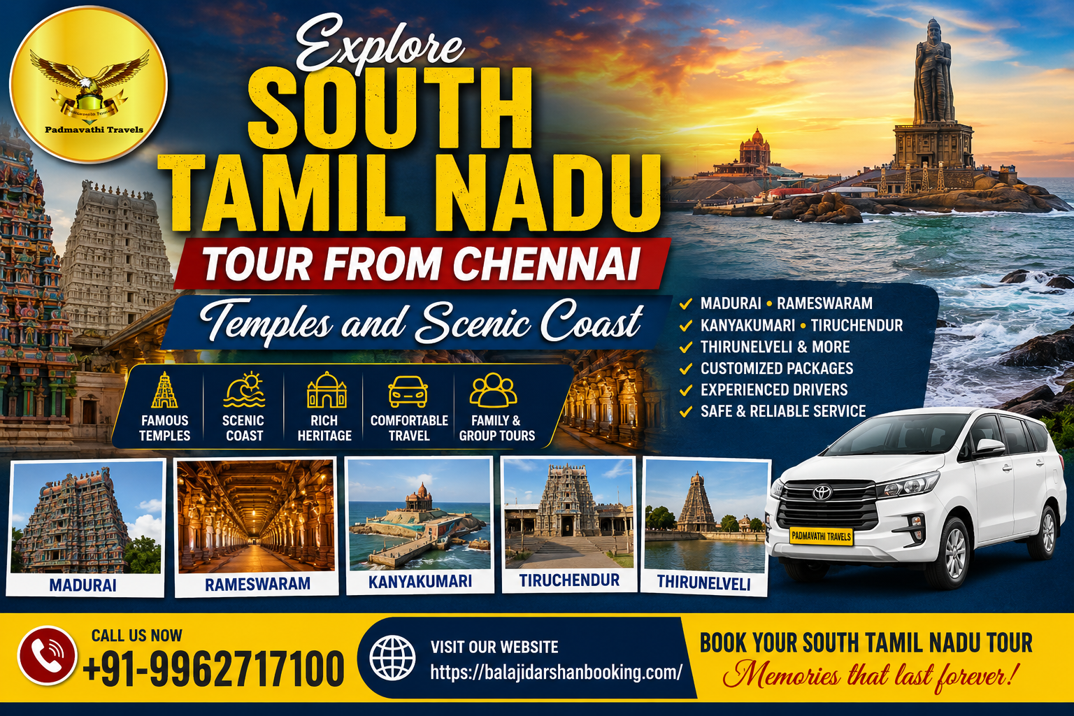 South Tamil Nadu Tour from Chennai