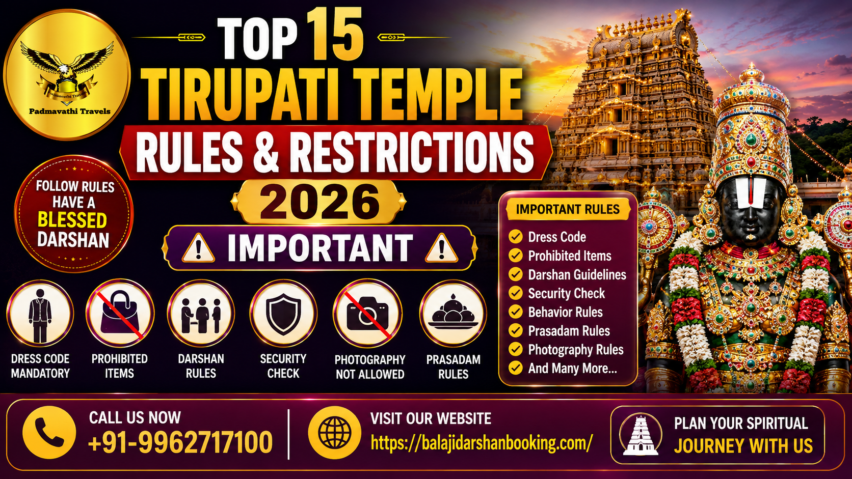 Tirupati Temple Rules 2026