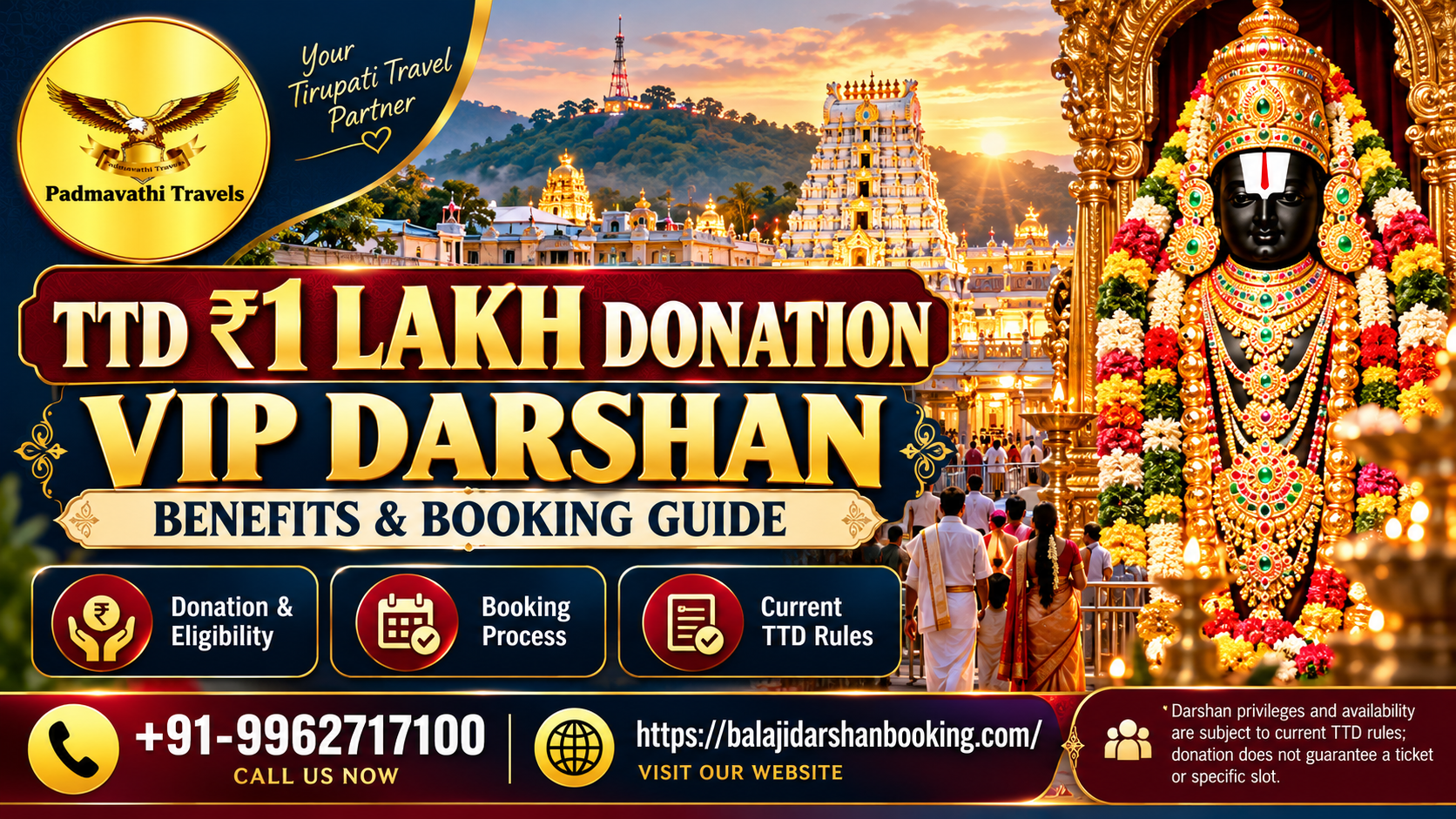 TTD ₹1 Lakh Donation Donor Benefits