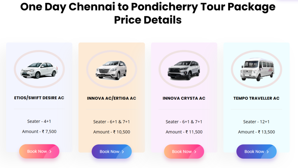 Chennai to Pondicherry Tour Packages