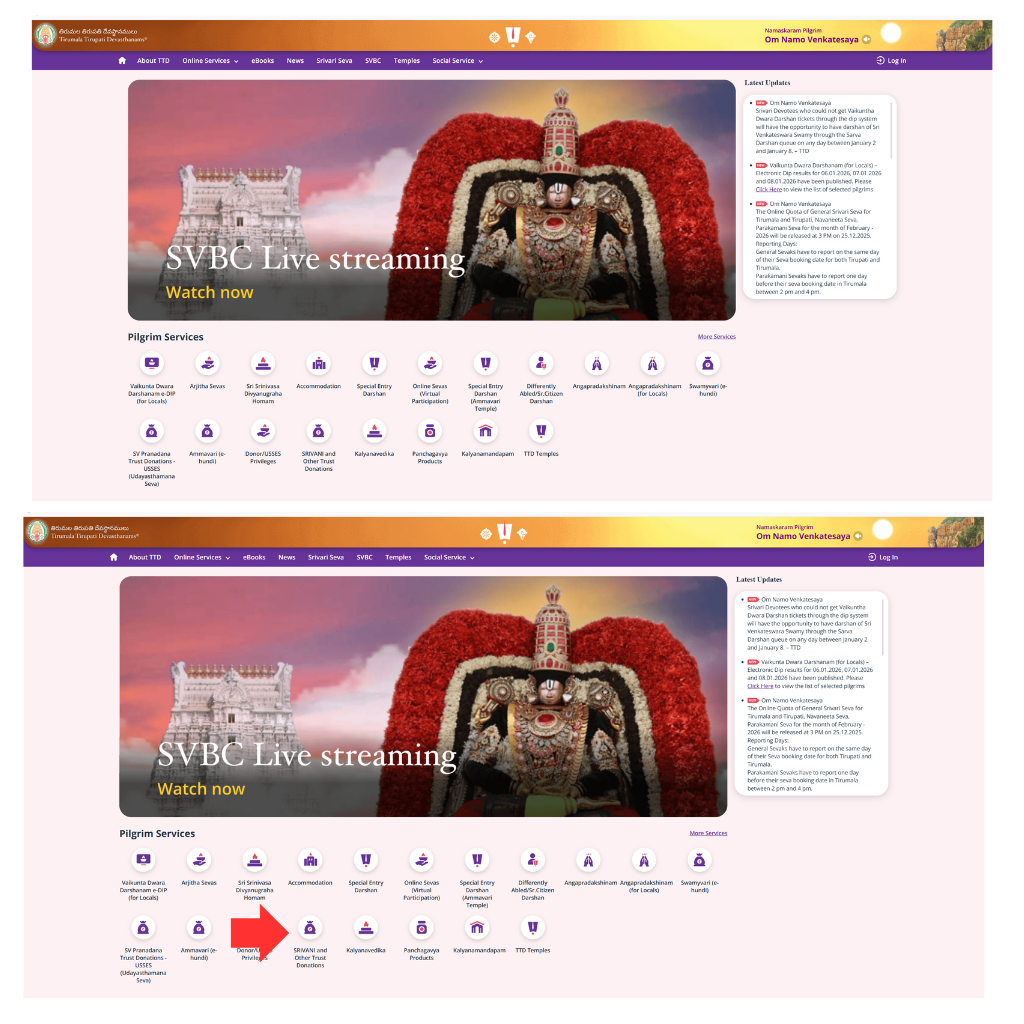 Information about How to Book Srivani Darshan for ₹10,000 Donation