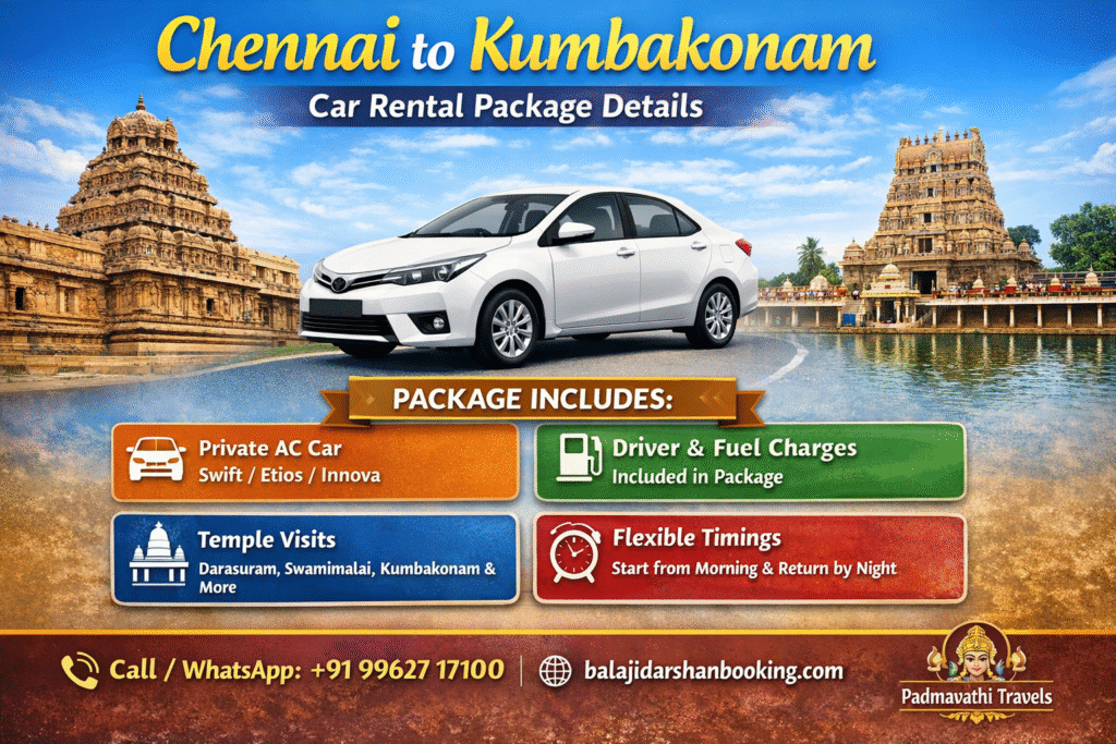 Chennai to Kumbakonam Car Rental