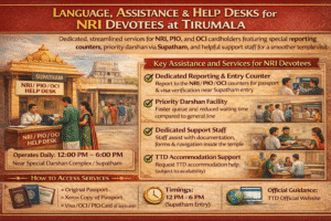 Language, Assistance & Help Desks for NRI Devotees at Tirumala
