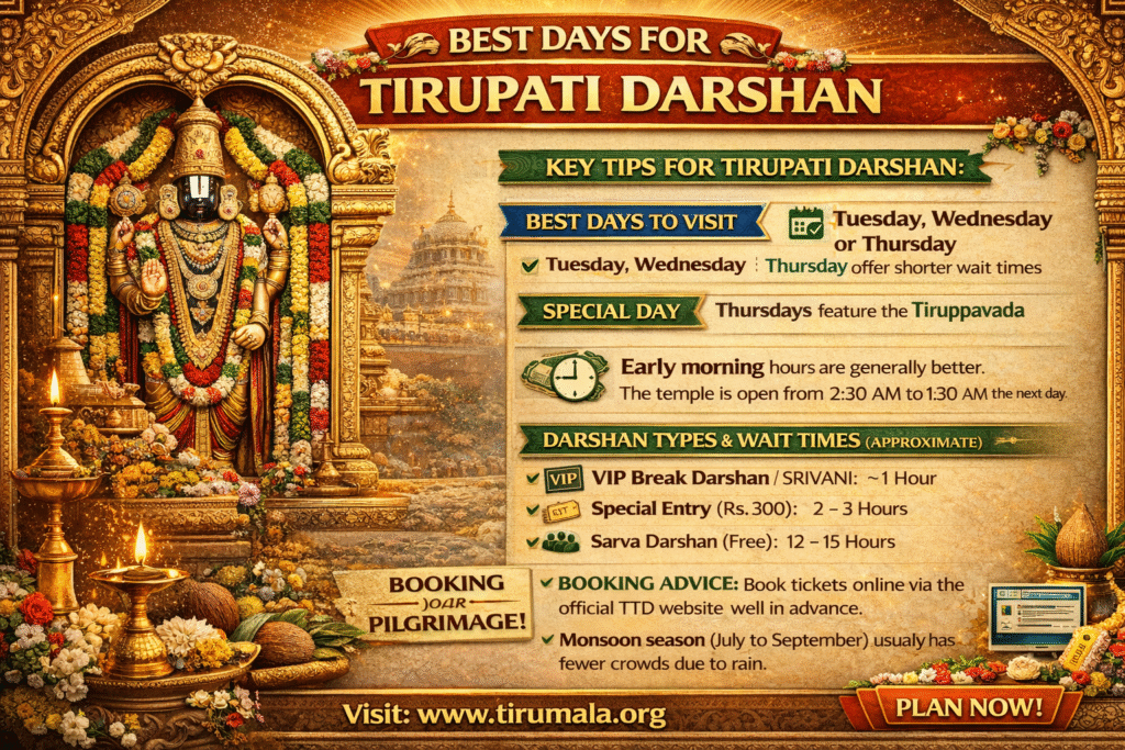 best time to visit Tirumala temple