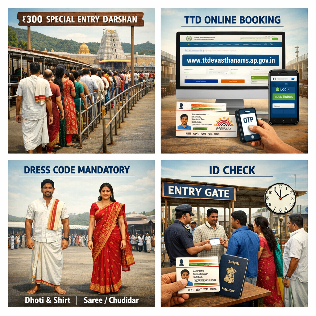 ₹300 darshan ticket booking guidelines