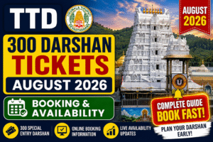TTD 300 Darshan Tickets August 2026 Booking & Availability