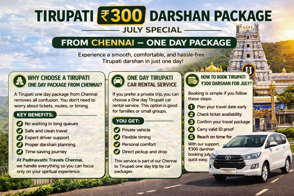 One day Tirupati tour package from Chennai