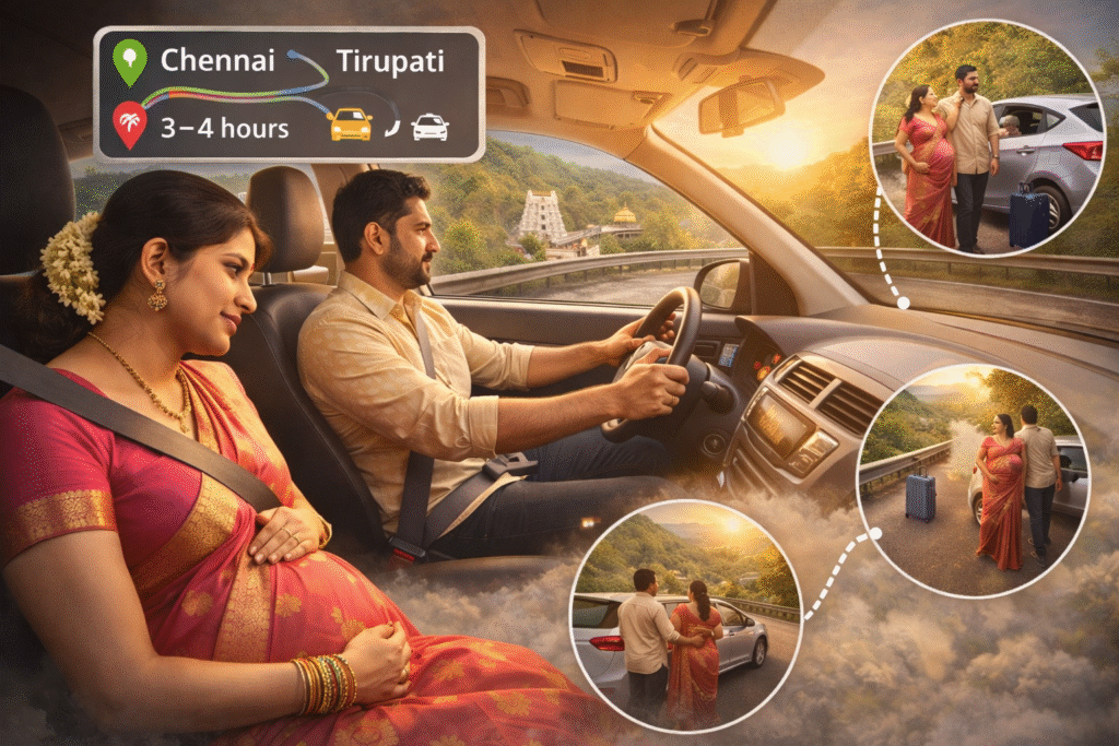 Tirupati darshan during pregnancy.