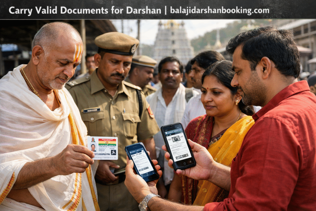 Tirupati darshan entry verification