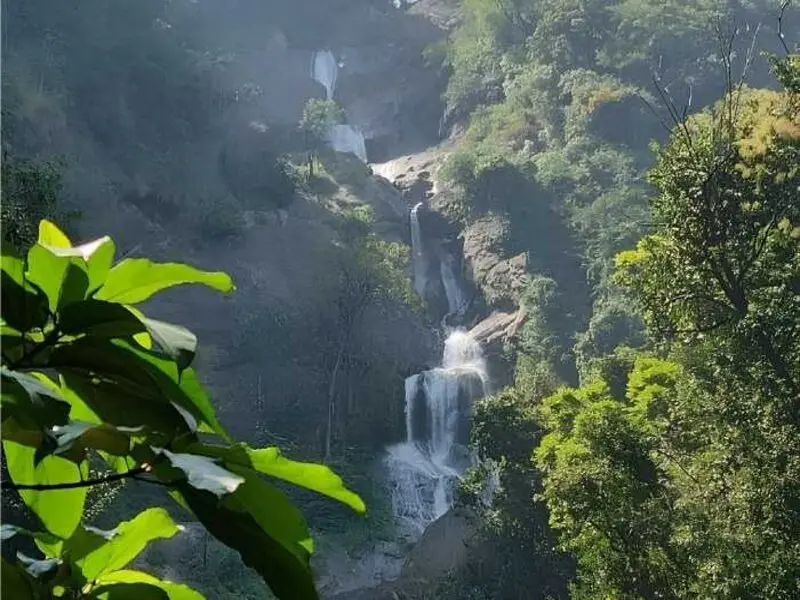 Picturesque multi-step waterfalls in Coimbatore